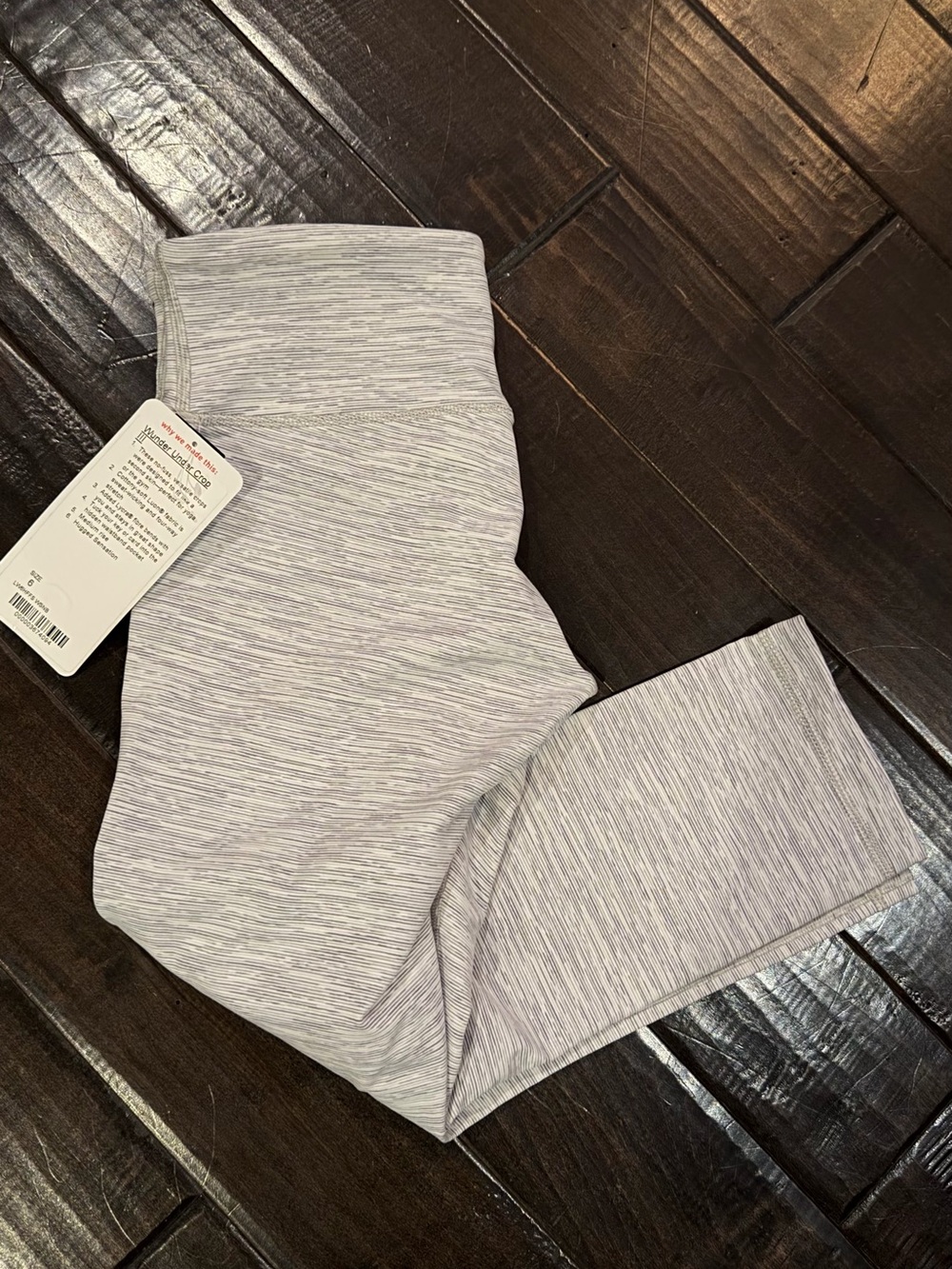 Lululemon women’s WonderUnder Crop Heathered Light Gray Active Leggings